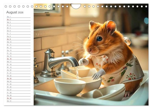 Produktbild: Hamsti Haushalt - Ordnung mit Pfiff und Flausch (Wandkalender 2026 DIN A4 quer), CALVENDO Monatskalender