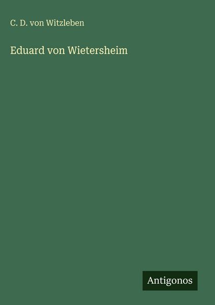 Produktbild: Eduard von Wietersheim