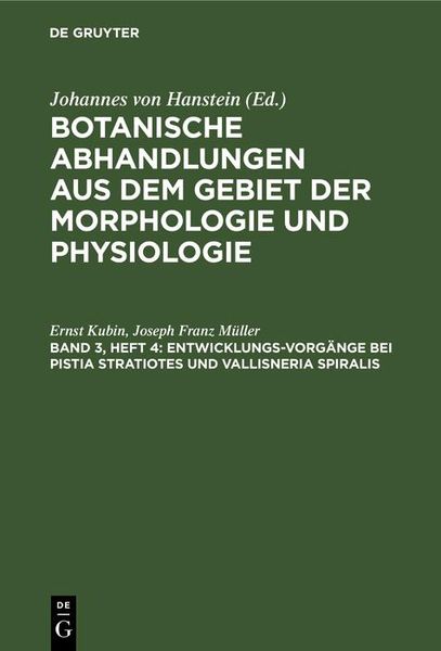 Produktbild: Entwicklungs-Vorg&auml;nge bei Pistia Stratiotes und Vallisneria Spiralis