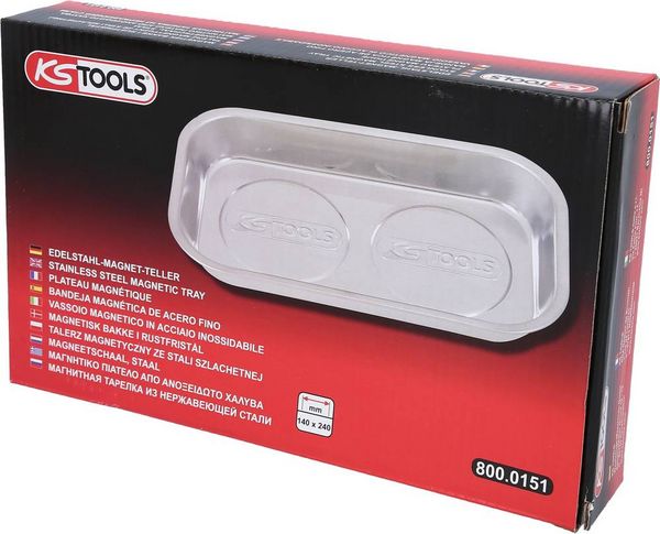 Produktbild: KS Tools 800.0151 Edelstahl Magnet-Teller, 140x240mm