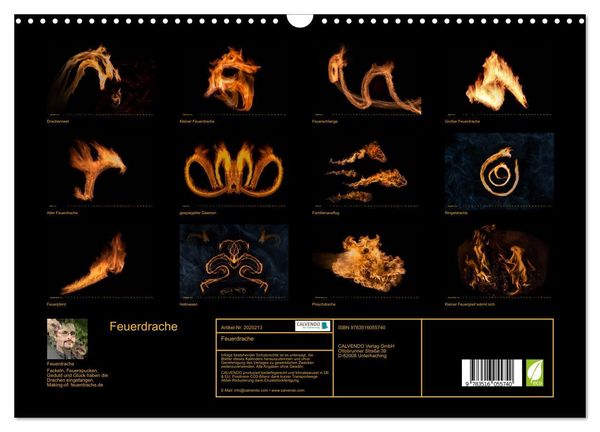 Produktbild: Feuerdrache (Wandkalender 2026 DIN A3 quer), CALVENDO Monatskalender