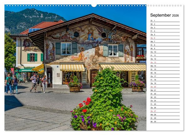 Produktbild: Garmisch-Partenkirchen - Bayerischer Charme im Werdenfelser Land (Wandkalender 2026 DIN A2 quer), CALVENDO Monatskalender