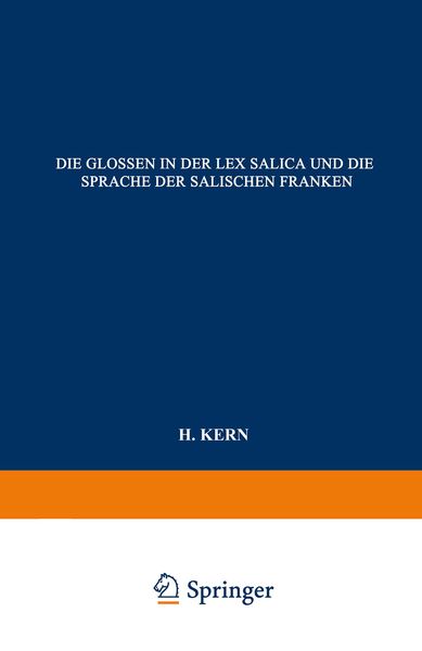 Produktbild: Die Glossen in der Lex Salica und die Sprache der Salischen Franken