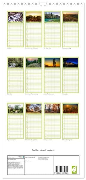 Produktbild: Familienplaner 2027 - Der Harz einfach magisch mit 5 Spalten (Wandkalender, 21 x 45 cm) CALVENDO