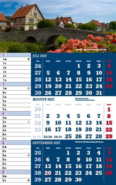 Produktbild: Drei-Monatskalender Deutschland 2027