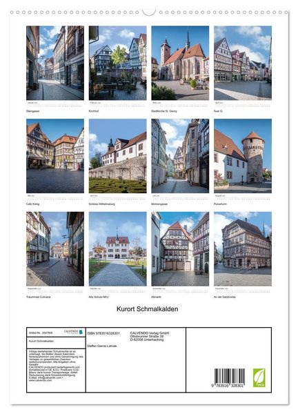 Produktbild: Kurort Schmalkalden (hochwertiger Premium Wandkalender 2026 DIN A2 hoch), Kunstdruck in Hochglanz