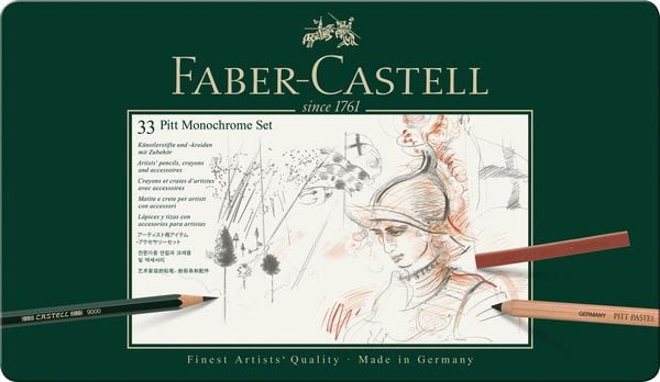 Produktbild: Faber-Castell Pitt Monochrome, 33er Set Metalletui