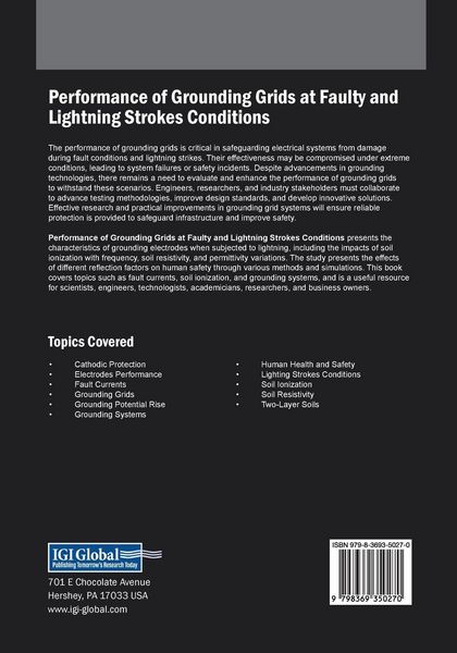 Produktbild: Performance of Grounding Grids at Faulty and Lightning Strokes Conditions
