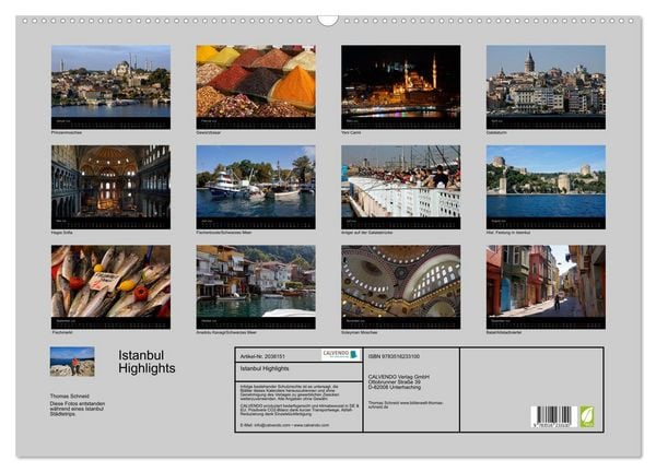 Produktbild: Istanbul Highlights (Wandkalender 2026 DIN A2 quer), CALVENDO Monatskalender