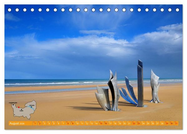 Produktbild: The Coasts of Normandy from Mont Saint-Michel to &Eacute;tretat (Desk Calendar 2026 DIN A5 landscape), CALVENDO 12 Month DeskCalendar