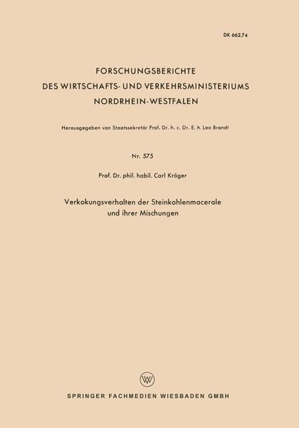 Produktbild: Verkokungsverhalten der Steinkohlenmacerale und ihrer Mischungen