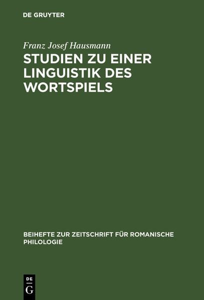 Produktbild: Studien zu einer Linguistik des Wortspiels
