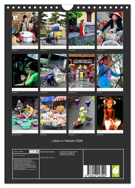 Produktbild: Leben in Vietnam 2026 (Wandkalender 2026 DIN A4 hoch), CALVENDO Monatskalender