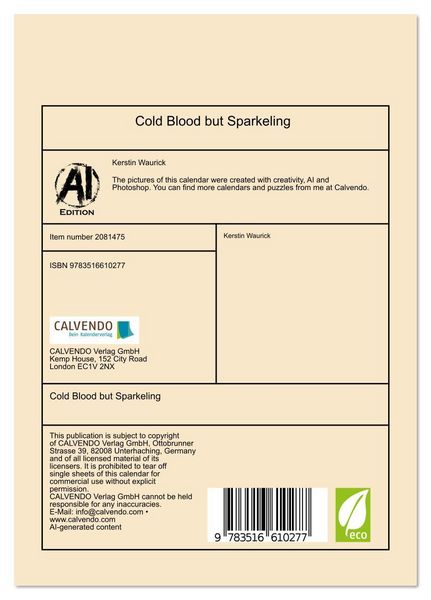Produktbild: Cold Blood but Sparkeling (Desk Calendar 2026 DIN A5 portrait), CALVENDO 12 Month DeskCalendar