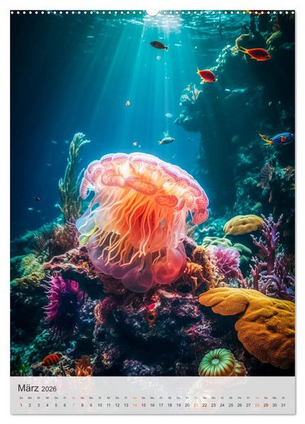 Produktbild: Fantastische Unterwasserwelt (hochwertiger Premium Wandkalender 2026 DIN A2 hoch), Kunstdruck in Hochglanz