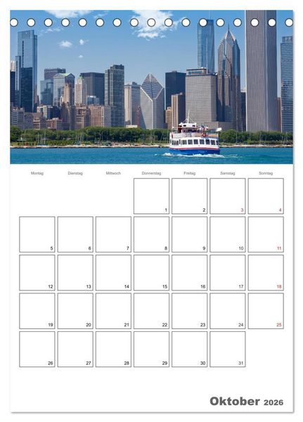 Produktbild: CHICAGO Terminplaner (Tischkalender 2026 DIN A5 hoch), CALVENDO Monatskalender