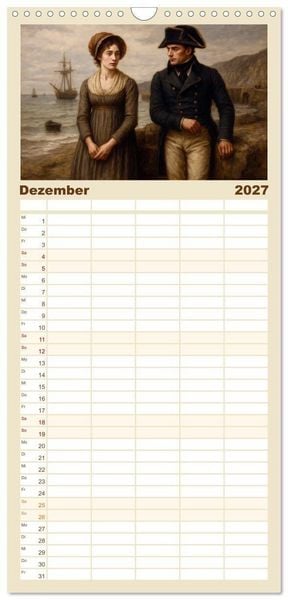 Produktbild: Familienplaner 2027 - Jane Austen mit 5 Spalten (Wandkalender, 21 x 45 cm) CALVENDO