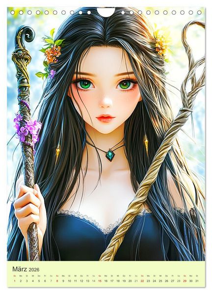 Produktbild: Keltische Mythen. Die magische Anderwelt-Fantasy im Manga-Stil (Wandkalender 2026 DIN A4 hoch), CALVENDO Monatskalender