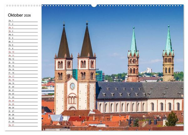 Produktbild: W&Uuml;RZBURG Historisches Stadtherz (hochwertiger Premium Wandkalender 2026 DIN A2 quer), Kunstdruck in Hochglanz