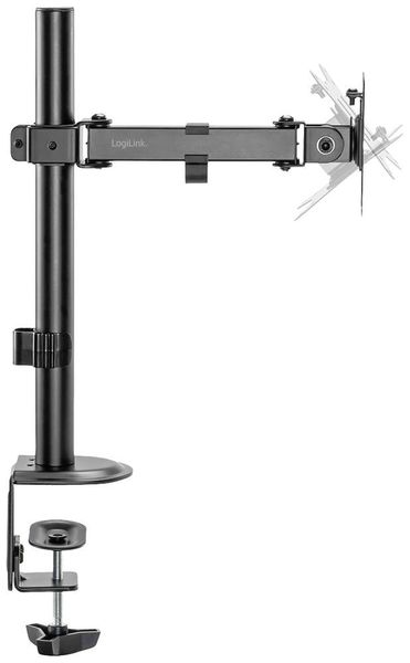 Produktbild: LogiLink BP0171 Monitor-Tischhalterung 1 Display(s) Schwarz Drehbar, H&ouml;henverstellbar, Neigbar, Rotierbar, Schwenkbar