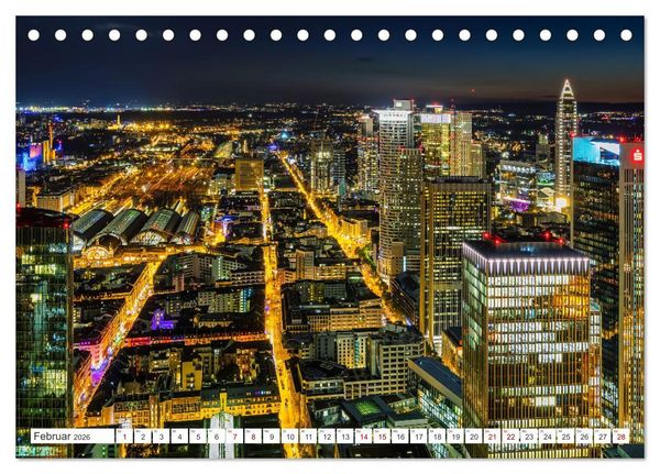 Produktbild: Frankfurt am Main - at night (Tischkalender 2026 DIN A5 quer), CALVENDO Monatskalender