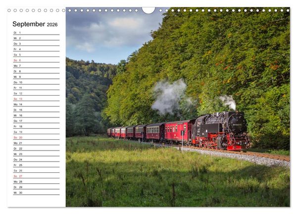 Produktbild: Schmalspurbahnen im Harz (Wandkalender 2026 DIN A3 quer), CALVENDO Monatskalender