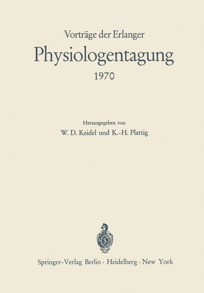 Produktbild: Vortr&auml;ge der Erlanger Physiologentagung 1970