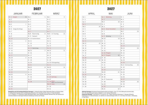 Produktbild: Stitch 17-Monats-Kalenderbuch A5 2027 - 17 Monate. Von August 2026 bis Dezember 2027