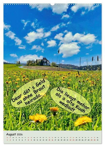 Produktbild: Schw&auml;bische Sprichw&ouml;rter - so gsaid (Wandkalender 2026 DIN A2 hoch), CALVENDO Monatskalender