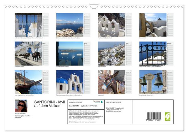Produktbild: SANTORINI - Idyll auf dem Vulkan (Wandkalender 2026 DIN A3 quer), CALVENDO Monatskalender