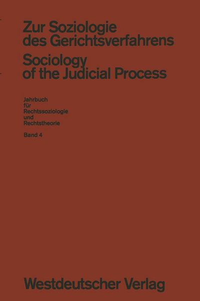 Produktbild: Zur Soziologie des Gerichtsverfahrens (Sociology of the Judicial Process)