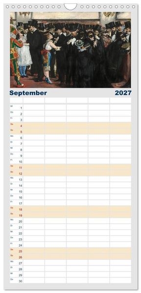 Produktbild: Familienplaner 2027 - Party Time - Das Fest in der Kunst mit 5 Spalten (Wandkalender, 21 x 45 cm) CALVENDO