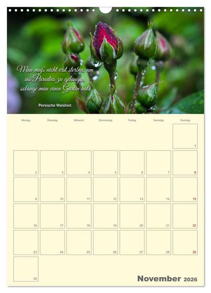 Produktbild: Gartenliebe (Wandkalender 2026 DIN A3 hoch), CALVENDO Monatskalender