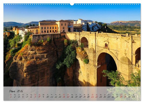 Produktbild: Ronda in Andalusien - Stadt auf einem Felsplateau (hochwertiger Premium Wandkalender 2026 DIN A2 quer), Kunstdruck in Hochglanz