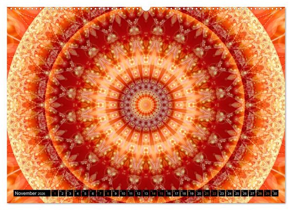 Produktbild: Energie - Mandalas in orange (Wandkalender 2026 DIN A2 quer), CALVENDO Monatskalender