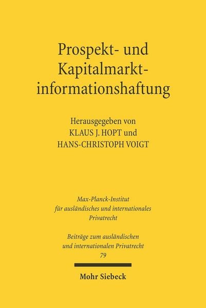 Produktbild: Prospekt- und Kapitalmarktinformationshaftung