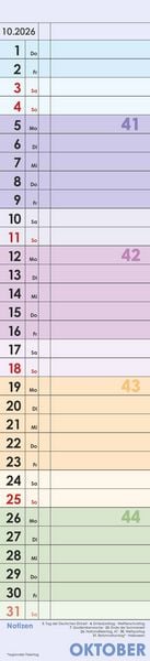 Produktbild: Planer Farbenfroh 2026 - Streifen-Kalender 11,3x49x5 cm - Küchenkalender - Wandplaner - Alpha Edition