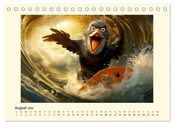 Produktbild: Verr&uuml;ckte H&uuml;hner (Tischkalender 2026 DIN A5 quer), CALVENDO Monatskalender