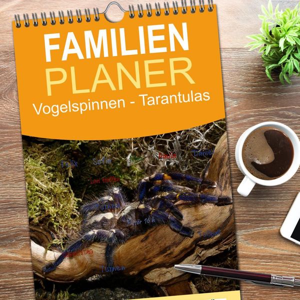 Produktbild: Familienplaner 2026 - Vogelspinnen - Tarantulas mit 5 Spalten (Wandkalender, 21 x 45 cm) CALVENDO
