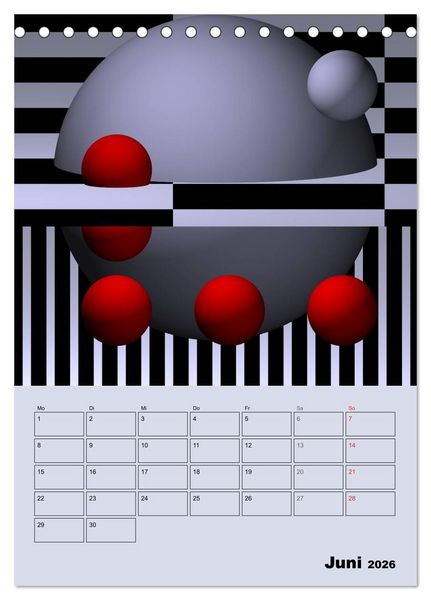 Produktbild: OpArt und mehr (Tischkalender 2026 DIN A5 hoch), CALVENDO Monatskalender