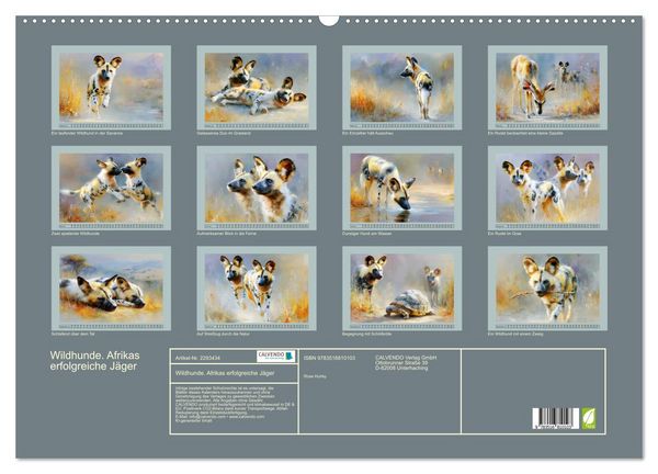 Produktbild: Wildhunde. Afrikas erfolgreiche J&auml;ger (Wandkalender 2027 DIN A2 quer), CALVENDO Monatskalender