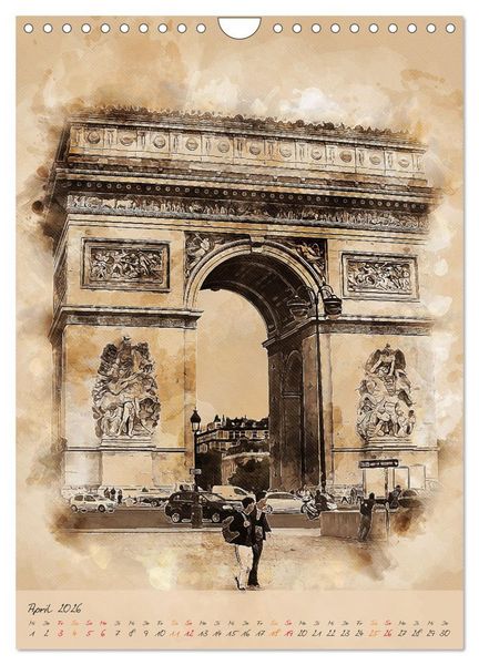 Produktbild: Paris - la Ville de l'amour (Wandkalender 2026 DIN A4 hoch), CALVENDO Monatskalender