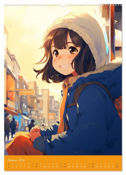Produktbild: Stadtm&auml;dchen. Ein Jahr mit bezaubernder Manga-Kunst (hochwertiger Premium Wandkalender 2026 DIN A2 hoch), Kunstdruck in Hochglanz