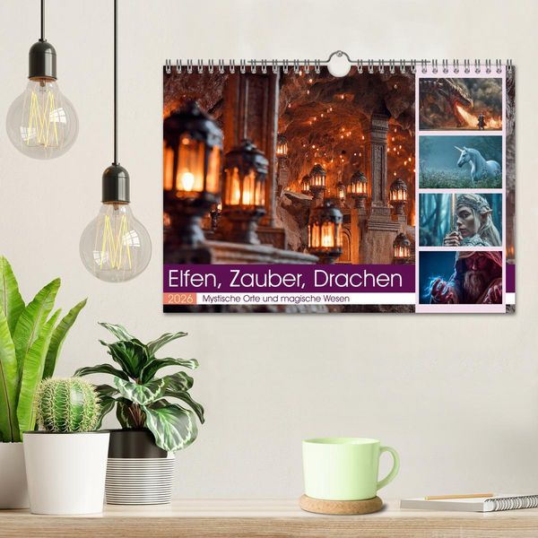 Produktbild: Elfen, Zauber, Drachen (Wandkalender 2026 DIN A4 quer), CALVENDO Monatskalender