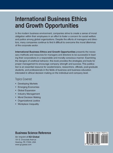 Produktbild: International Business Ethics and Growth Opportunities