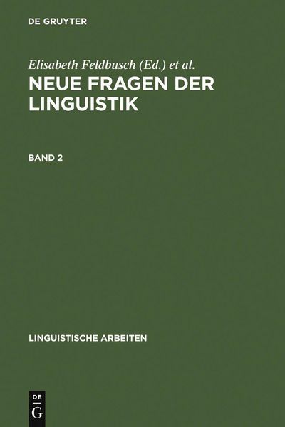 Produktbild: Neue Fragen der Linguistik