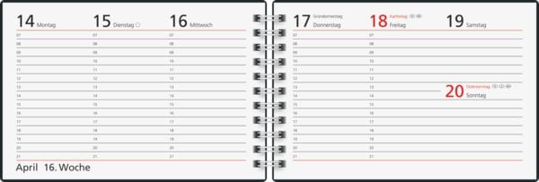 Produktbild: rido/id&eacute; 7017107027 Taschenkalender Mod. Septimus 2027 A6 quer, Papier, blau