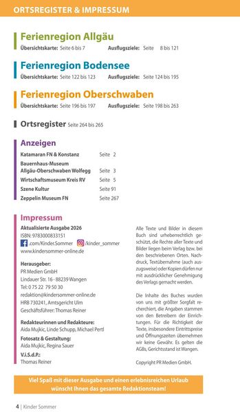 Produktbild: Kindersommer Reisef&uuml;hrer f&uuml;r Allg&auml;u Bodensee Oberschwaben