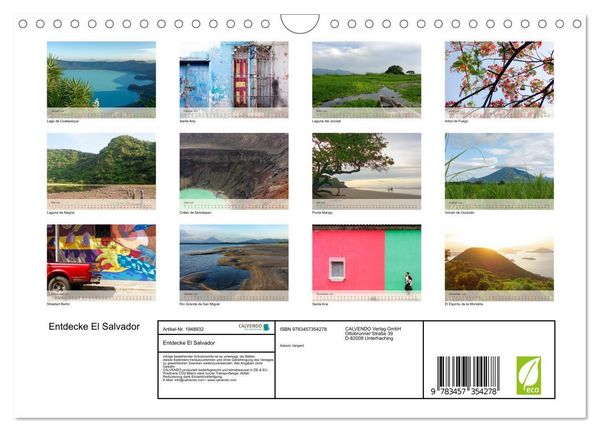 Produktbild: Entdecke El Salvador (Wandkalender 2026 DIN A4 quer), CALVENDO Monatskalender