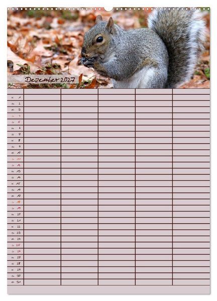 Produktbild: Tierischer Familienplaner (hochwertiger Premium Wandkalender 2027 DIN A2 hoch), Kunstdruck in Hochglanz